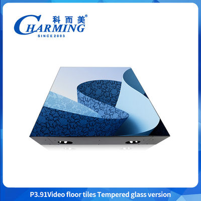 affichage de l'écran de sol à chaîne LED décoratif P3.91 avec revêtement en verre Fort et imperméable
