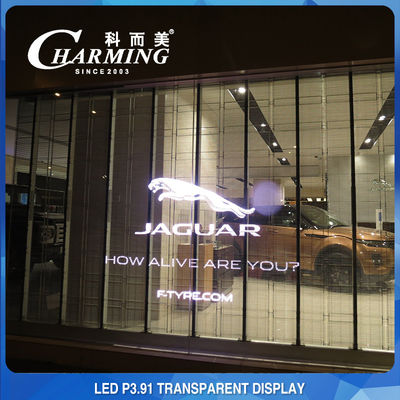 Poids léger P3.91 d'affichage de fenêtre de mur visuel transparent antipoussière de HD LED