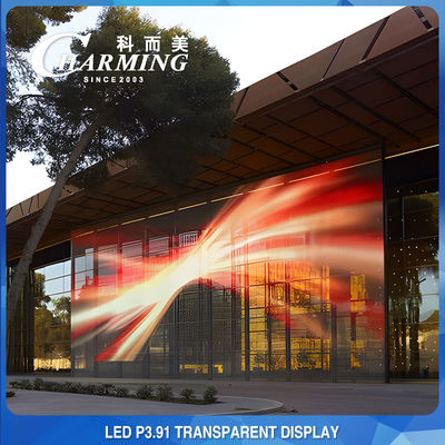 matériel visuel transparent d'aluminium de fonte d'écran en verre de mur de 3D P3.91-7.8 LED