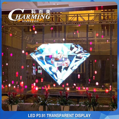 Écran LED transparent 100*50CM Pixel Pith 3.91MM Haute Transparence 70%