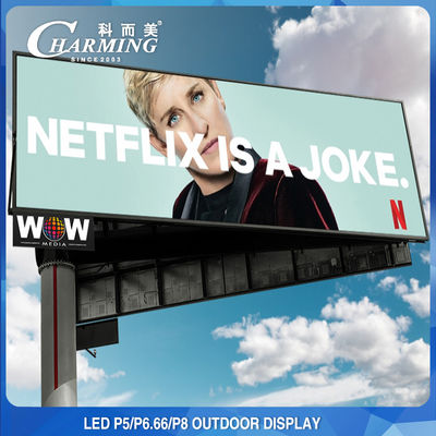 Écran de publicité extérieur sans couture P5 LED monté sur poteau 320x160mm