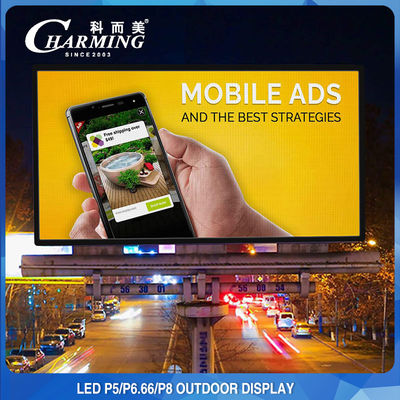Écran de publicité extérieur sans couture P5 LED monté sur poteau 320x160mm