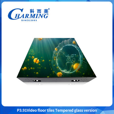 affichage de l'écran de sol à chaîne LED décoratif P3.91 avec revêtement en verre Fort et imperméable