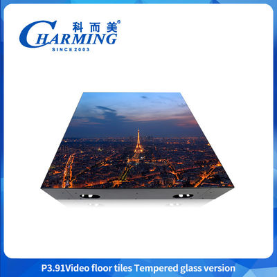 Personnalisation P3.91 Affichage de panneau vidéo SMD1921 Vitrage intérieur et extérieur + couverture de gouvernail + panneau de signalisation à cadre de fer Led Dance Floor For Rental