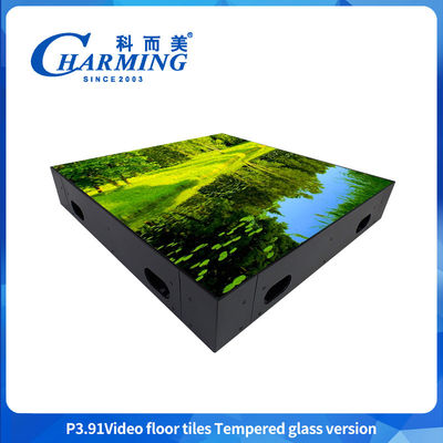 Plancher de danse numérique LED Portable verre trempé LED Plancher de danse vidéo Carreaux dans les bars clubs et les expositions de location