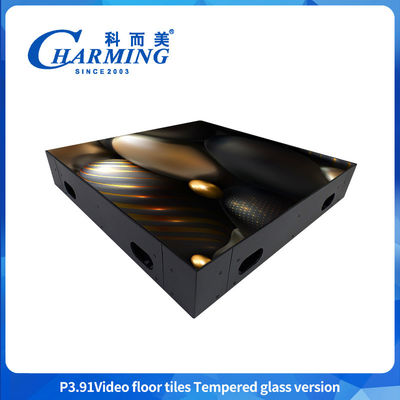 P3.91 Modèle de verre trempé Affichage vidéo ultra-transparent Carreaux de sol de danse pour activités de location intérieure et extérieure Entretien rapide