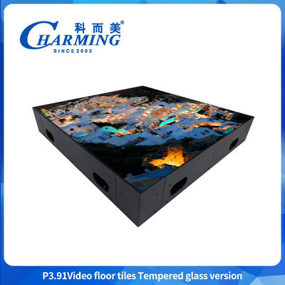 50x50CM Led Dance Floor P3.91 Carreaux de plancher vidéo Version en verre trempé