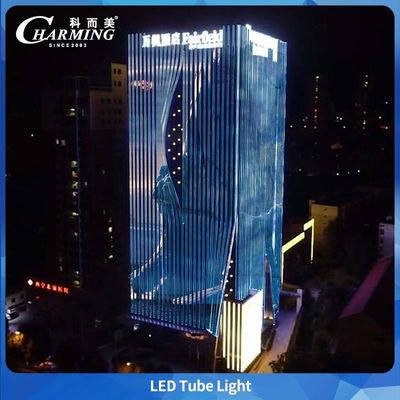 L'aluminium alliage + PC tube lumière pour projet d'éclairage de la porte extérieure du bâtiment et la tête du pont