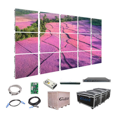 Mur vidéo LED intérieur 3840Hz à taux de rafraîchissement élevé P3.91 avec armoire en aluminium moulé sous pression et conception légère de 500x1000mm