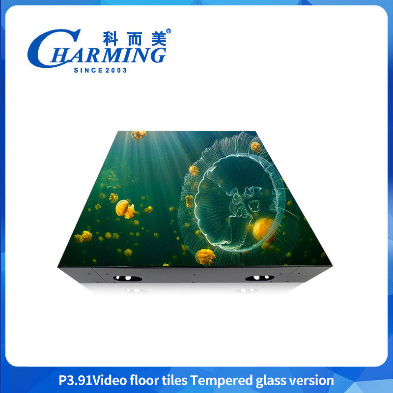 P3.91 Carreaux de sol vidéo à LED, affichage de carreaux de sol à LED facile à entretenir Affichage de carreaux de sol à LED coloré