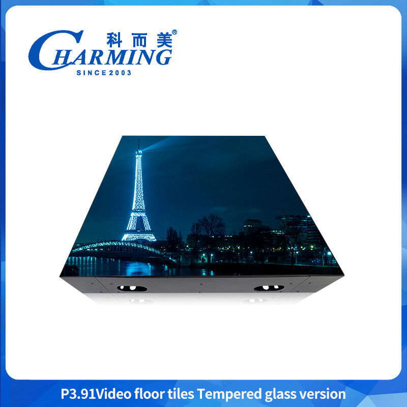 P3.91 Modèle de verre trempé Affichage vidéo ultra-transparent Carreaux de sol de danse pour activités de location intérieure et extérieure Entretien rapide