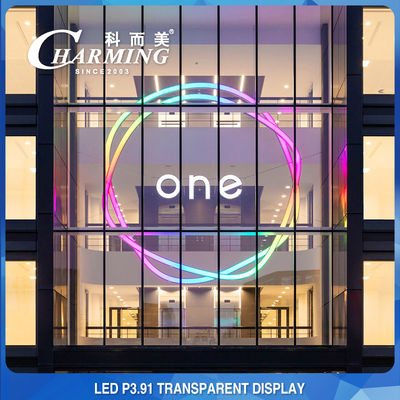 Affichage en verre transparent de RVB P3.91, écran du mur de verre LED de 500x1000mm