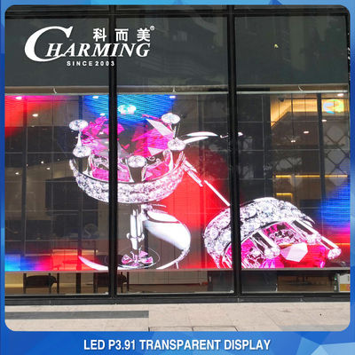 Poids léger P3.91 d'affichage de fenêtre de mur visuel transparent antipoussière de HD LED