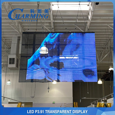 matériel visuel transparent d'aluminium de fonte d'écran en verre de mur de 3D P3.91-7.8 LED