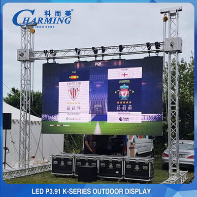L'écran extérieur IP65 256x128 de mur des concerts P3.91 LED a courbé la forme