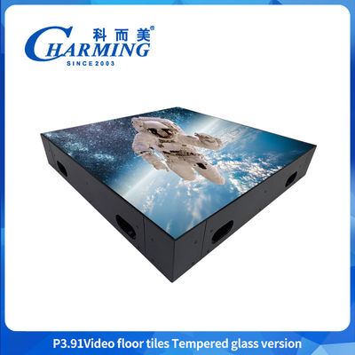 P3.91 Carreaux de plancher vidéo LED Carreaux de plancher vidéo interactifs à haute couleur de gris et effets réalistes