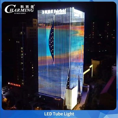 L'aluminium alliage + PC tube lumière pour projet d'éclairage de la porte extérieure du bâtiment et la tête du pont